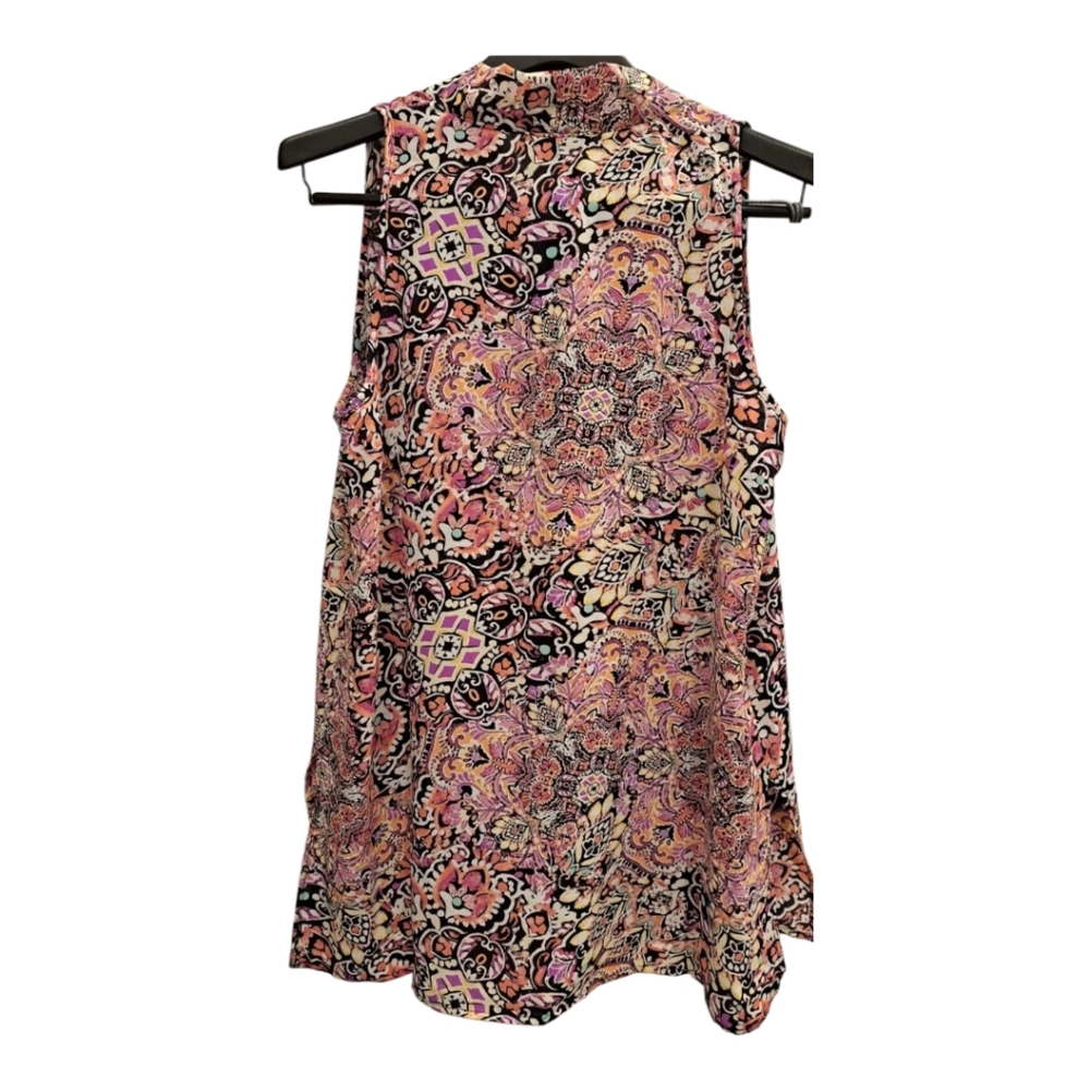 Floral & Ivy Sleeveless Print Blouse - Pink & Black Sm,M,XL - Picture 2 of 5